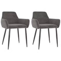 vidaXL Dining Chair Set of 2 Light gray Velvet (100% polyester), metal