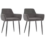vidaXL Dining Chair Set of 2 Light gray Velvet (100% polyester), metal