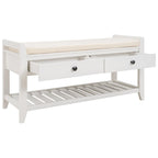 39-Inch Upholstered Storage Bench with 2 Drawers and Shoe Rack