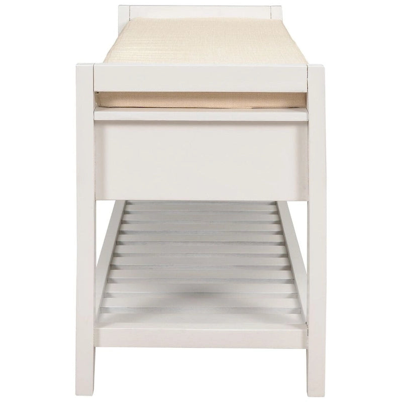 39-Inch Upholstered Storage Bench with 2 Drawers and Shoe Rack