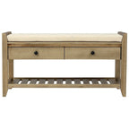 39-Inch Upholstered Storage Bench with 2 Drawers and Shoe Rack