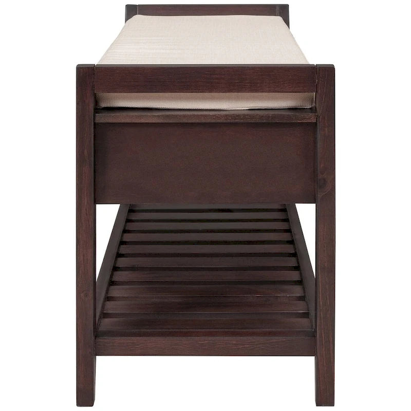 39-Inch Upholstered Storage Bench with 2 Drawers and Shoe Rack