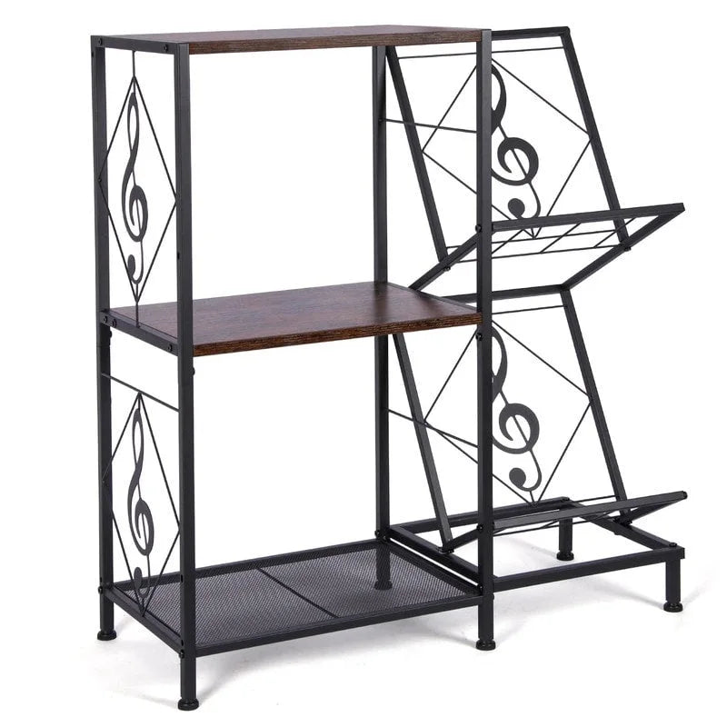 Meuble vinyle à 3 niveaux pour platine – 69,8 x 29,9 x 82,5 cm