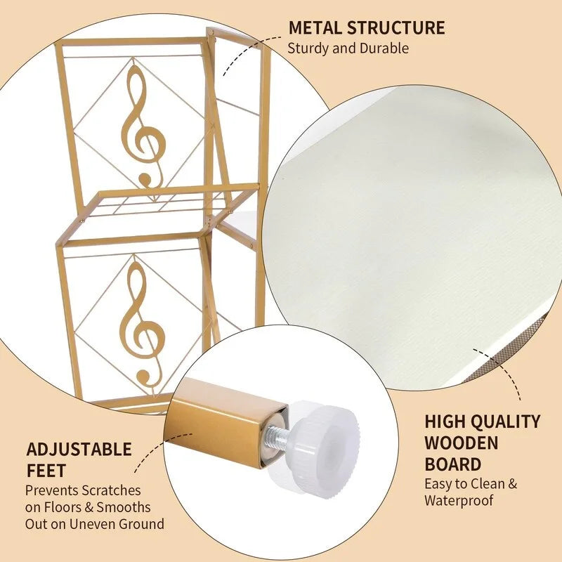Meuble vinyle à 3 niveaux pour platine – 69,8 x 29,9 x 82,5 cm