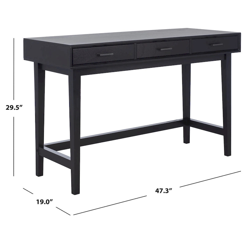 Delsie Mid-Century 3-Drawer Desk