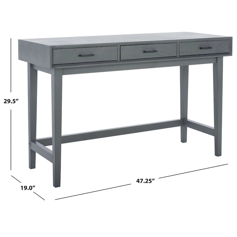 Delsie Mid-Century 3-Drawer Desk
