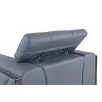 75" Light Blue and Black Leather Loveseat
