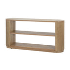 Console Table with Open Shelves and Fluted Wood Veneer