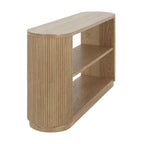 Console Table with Open Shelves and Fluted Wood Veneer