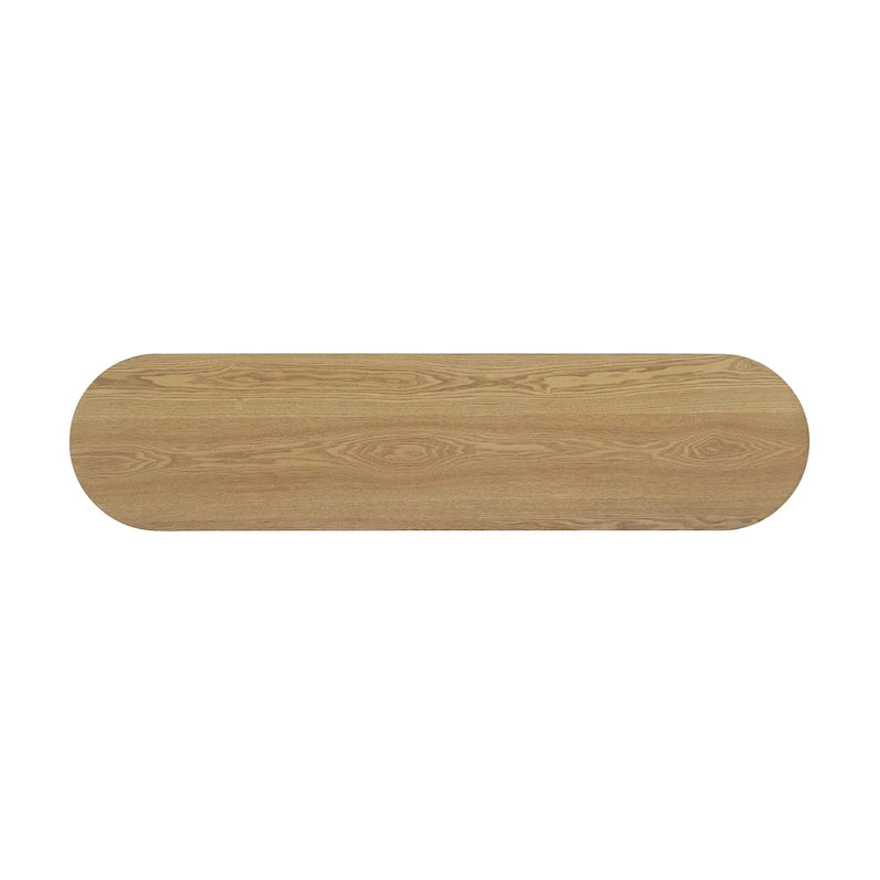 Console Table with Open Shelves and Fluted Wood Veneer