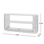Console Table with Open Shelves and Fluted Wood Veneer