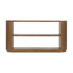 Console Table with Open Shelves and Fluted Wood Veneer