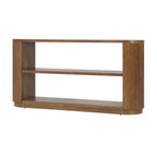 Console Table with Open Shelves and Fluted Wood Veneer