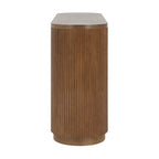Console Table with Open Shelves and Fluted Wood Veneer