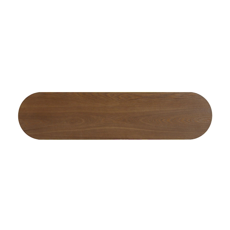 Console Table with Open Shelves and Fluted Wood Veneer