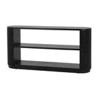 Console Table with Open Shelves and Fluted Wood Veneer