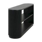 Console Table with Open Shelves and Fluted Wood Veneer