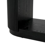 Console Table with Open Shelves and Fluted Wood Veneer