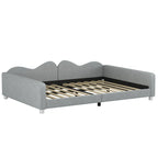 Full Size Upholstered Daybed with Cloud-Shaped Backrest - Sherpa Fabric, No Box Spring Needed