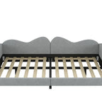 Full Size Upholstered Daybed with Cloud-Shaped Backrest - Sherpa Fabric, No Box Spring Needed