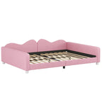 Full Size Upholstered Daybed with Cloud-Shaped Backrest - Sherpa Fabric, No Box Spring Needed
