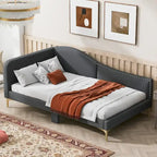 Upholstered Daybed with Guardrail and Headboard