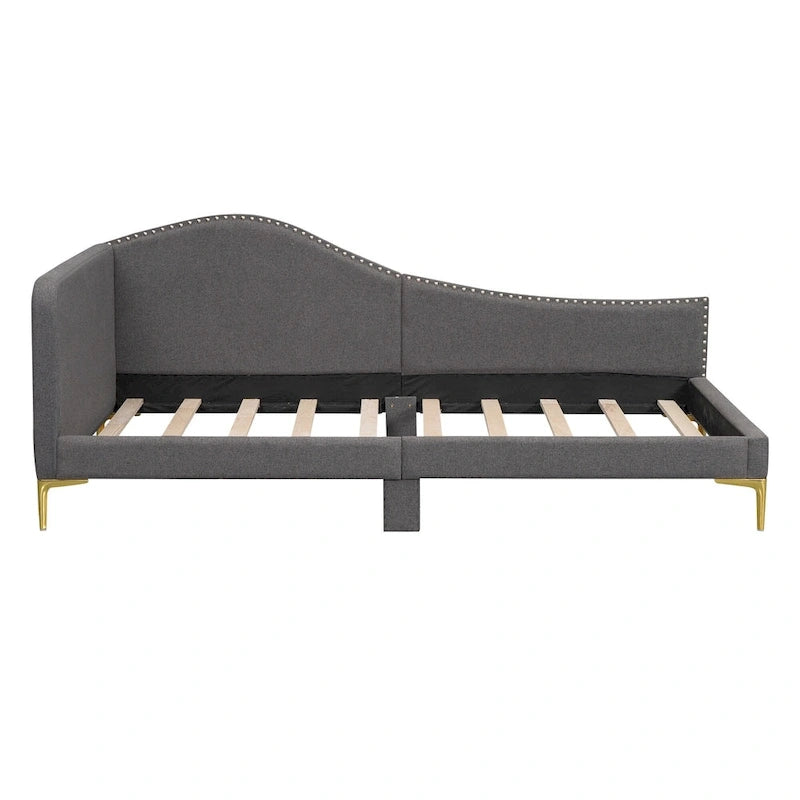Upholstered Daybed with Guardrail and Headboard