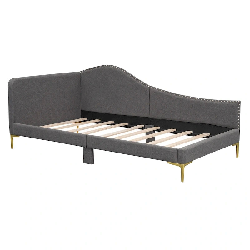 Upholstered Daybed with Guardrail and Headboard
