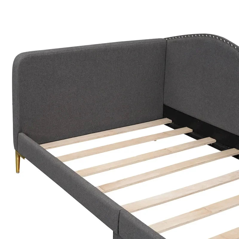 Upholstered Daybed with Guardrail and Headboard