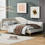 Upholstered Daybed with Guardrail and Headboard