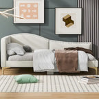 Upholstered Daybed with Guardrail and Headboard