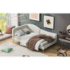 Upholstered Daybed with Guardrail and Headboard