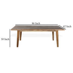 Acacia Wood Rectangular Dining Table, Light Brown, 86 Inch