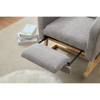 Upholstered Nursery Glider Rocker with Solid Wood Base