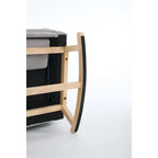 Upholstered Nursery Glider Rocker with Solid Wood Base