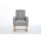 Upholstered Nursery Glider Rocker with Solid Wood Base