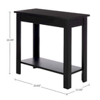 Narrow Side Table with Charging Station and Storage Shelf