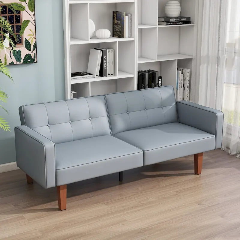 68 in. Twin Size Convertible Sofa Bed with Tufted Split Back and Adjustable Positions, 5 Colors