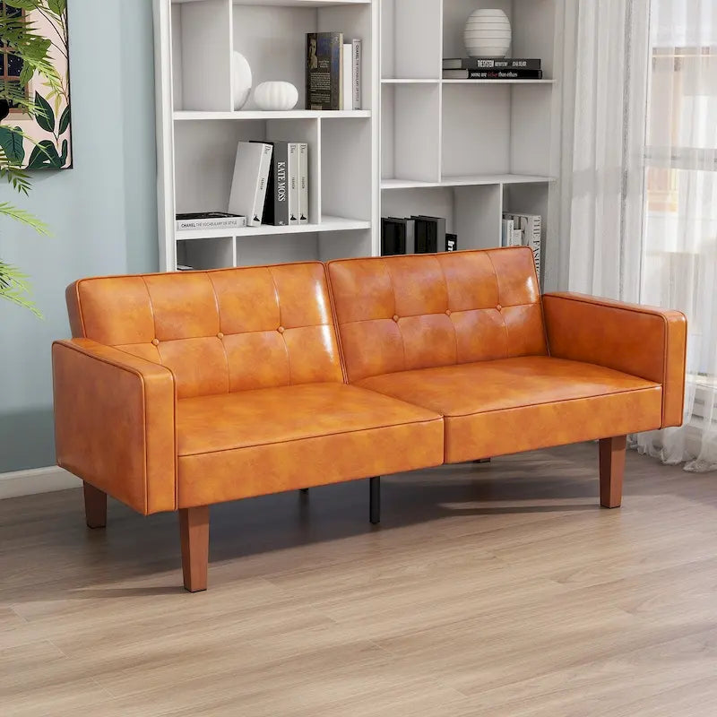 68 in. Twin Size Convertible Sofa Bed with Tufted Split Back and Adjustable Positions, 5 Colors