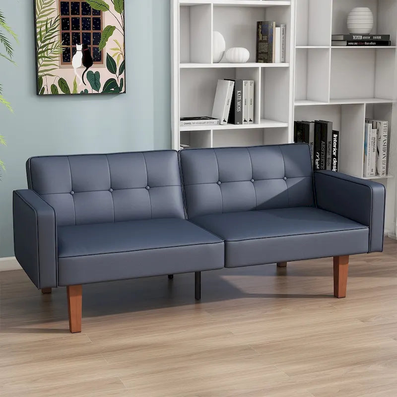 68 in. Twin Size Convertible Sofa Bed with Tufted Split Back and Adjustable Positions, 5 Colors