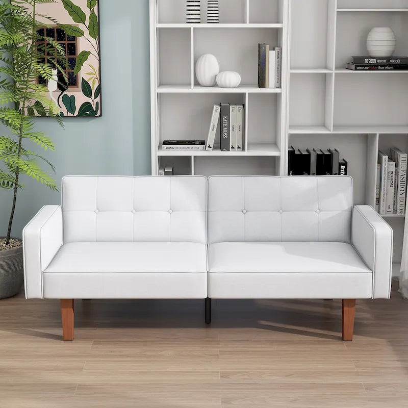 68 in. Twin Size Convertible Sofa Bed with Tufted Split Back and Adjustable Positions, 5 Colors