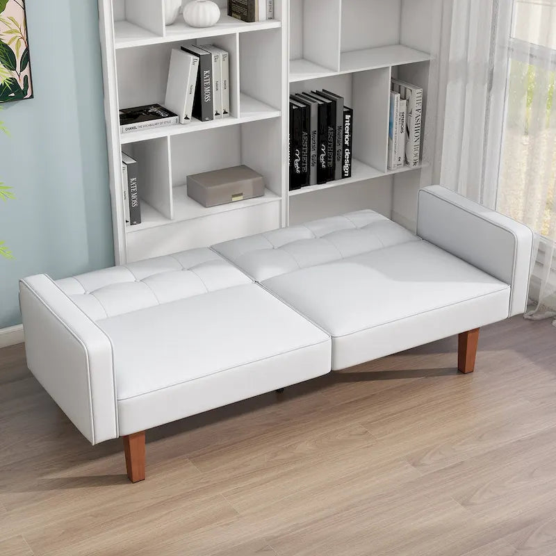 68 in. Twin Size Convertible Sofa Bed with Tufted Split Back and Adjustable Positions, 5 Colors