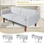 68 in. Twin Size Convertible Sofa Bed with Tufted Split Back and Adjustable Positions, 5 Colors