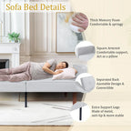 68 in. Twin Size Convertible Sofa Bed with Tufted Split Back and Adjustable Positions, 5 Colors