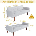 68 in. Twin Size Convertible Sofa Bed with Tufted Split Back and Adjustable Positions, 5 Colors