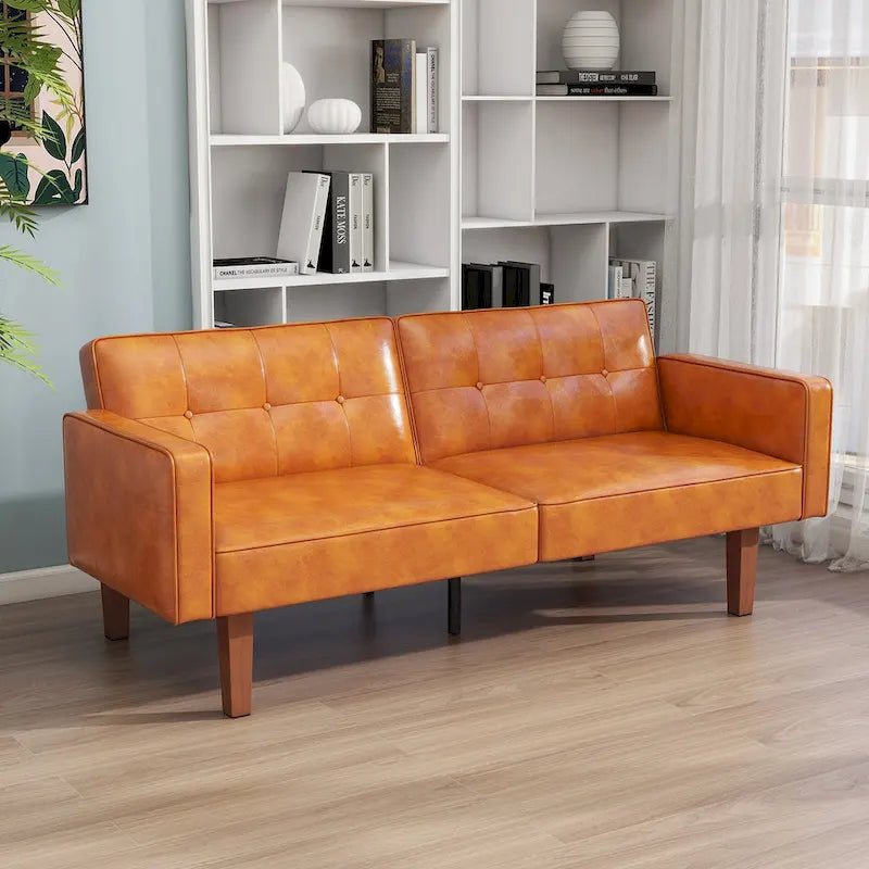 68 in. Twin Size Convertible Sofa Bed with Tufted Split Back and Adjustable Positions, 5 Colors