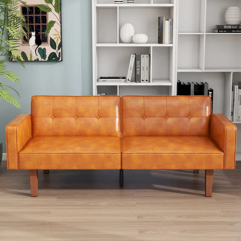 68 in. Twin Size Convertible Sofa Bed with Tufted Split Back and Adjustable Positions, 5 Colors