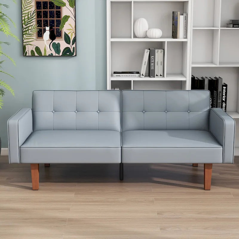 68 in. Twin Size Convertible Sofa Bed with Tufted Split Back and Adjustable Positions, 5 Colors