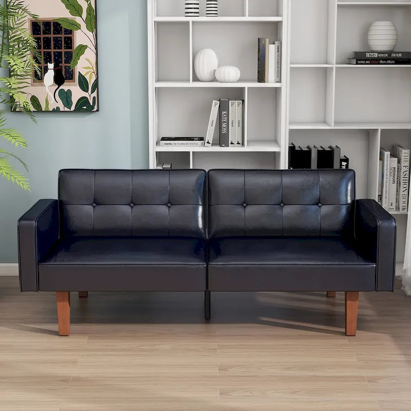 68 in. Twin Size Convertible Sofa Bed with Tufted Split Back and Adjustable Positions, 5 Colors