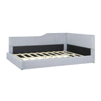 Full Size L-Shaped Daybed with Solid Wood Frame, 500 lbs Weight Capacity